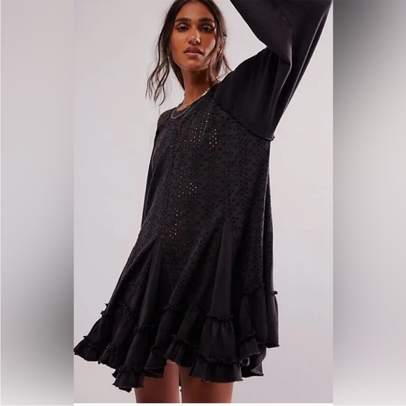 Free People Tops - -Free People Eva Sweatshirt In Washed Black
-Size Small